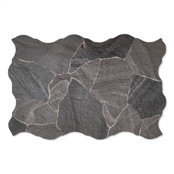 Klinker Esla Flagstone Sort Mat-Relief 44x66 cm-1